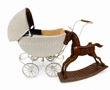 Load image into Gallery viewer, Vintage Baby Prop Bundle (Carriage & Rocking Horse)