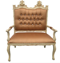Load image into Gallery viewer, Gold & Ivory Royal Love Seat Bench