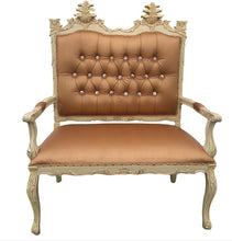 Load image into Gallery viewer, Gold &amp; Ivory Royal Love Seat Bench
