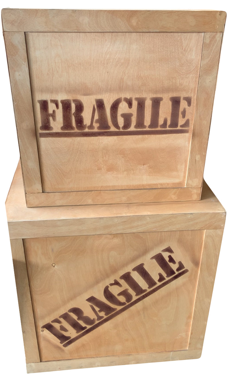 Big Fragile Wooden Crate Set (2)