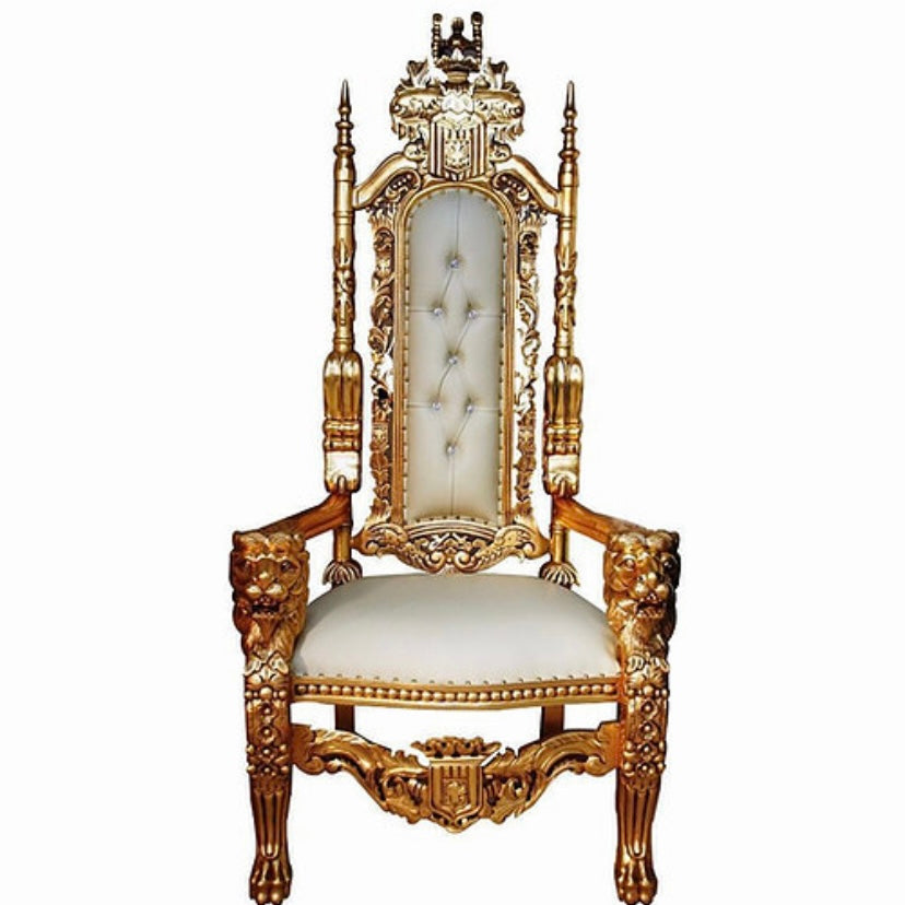 King's Royal Throne (Adult Size) Gold/Ivory